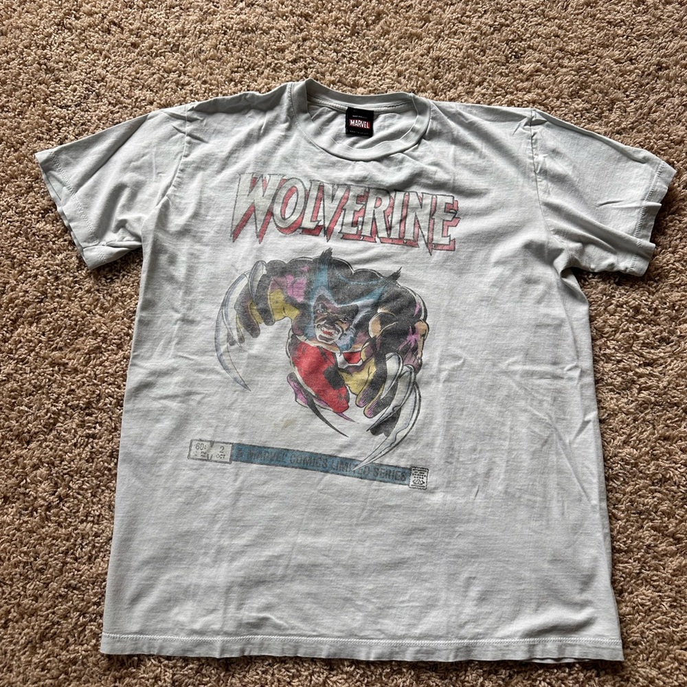Marvel Wolverine Vintage Tee in Light Gray